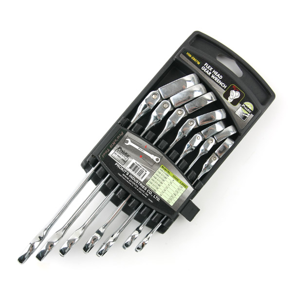 PROKIT (HW-5907M) 기어 렌치 세트(7PCS) 헤드 180도 회전(작업편리)