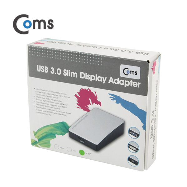 Coms USB 3.0 컨버터 (VGA용) AN3440, 2048*1152(dispkaylink 칩 사용)