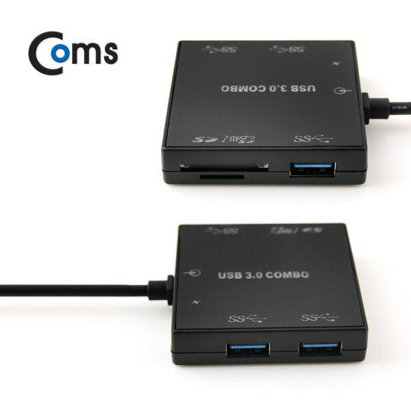 Coms USB 3.1 카드리더기(Type C), USB 3Port /SD / Micro SD / USB 3.0 젠더