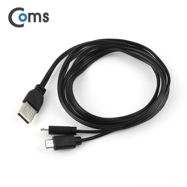 Coms USB/Micro USB(B) 케이블 Y형 1.5M Black