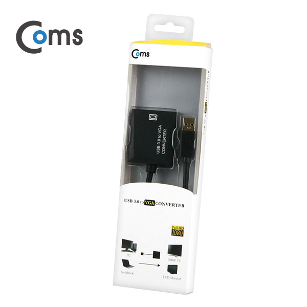 Coms USB 3.0 컨버터(VGA) 1920*1080 지원 / PNP 지원, Win7,8,10 지원