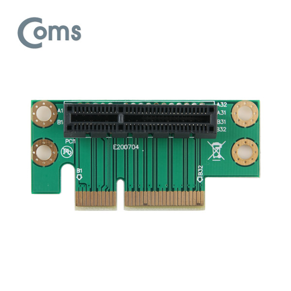 Coms Express PCI 연장 아답터(4X배속) Short, ㄱ자꺾임(꺽임)