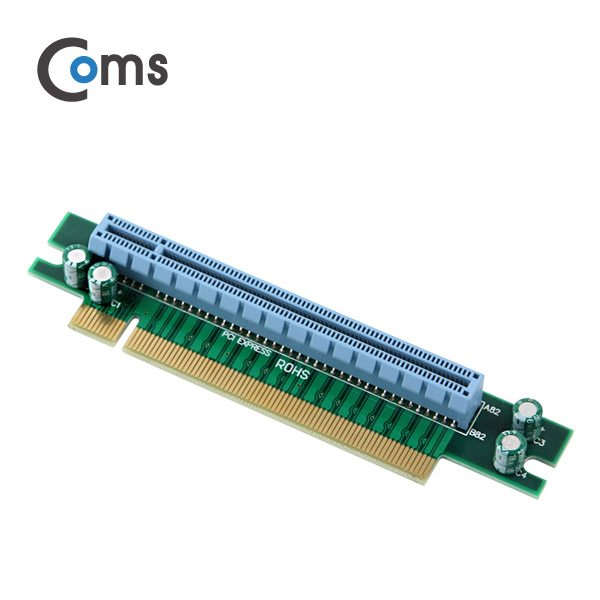 Coms Express PCI 연장 아답터(16X배속) Short, ㄱ자 꺾임(꺽임)