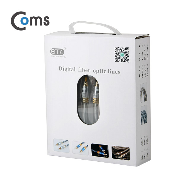 Coms 오디오광 Optical 케이블(8∮/각-각) 최고급, Silver, 5M