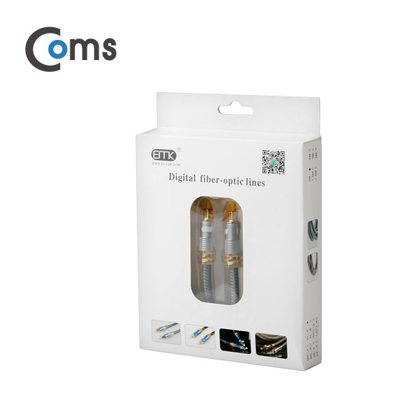 Coms 오디오광 Optical 케이블(8∮/각-각) 최고급, Silver, 2M
