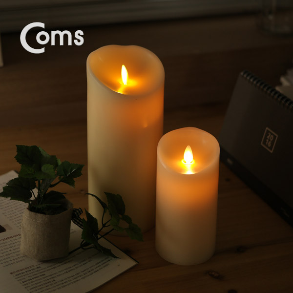 Coms 전자 촛불, LED 양초 (대) 102 x 228mm (D타입 1.5V건전지x2사용)