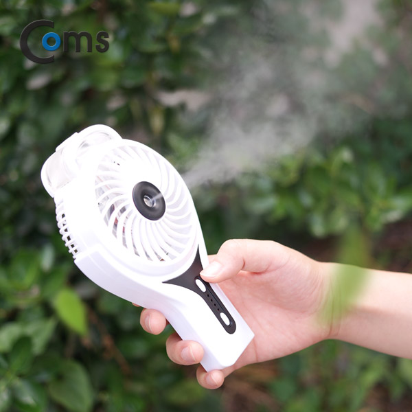 Coms USB 분무기 선풍기 (리튬 배터리 충전) 90mm, Sky Blue