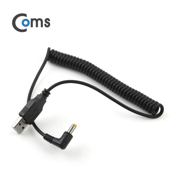 Coms USB 전원 케이블(스프링/DC 4.7 x 1.7), DC 꺾임(꺽임), Yellow Tip