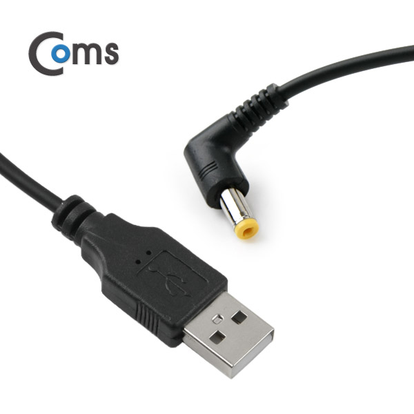Coms USB 전원 케이블(스프링/DC 4.7 x 1.7), DC 꺾임(꺽임), Yellow Tip