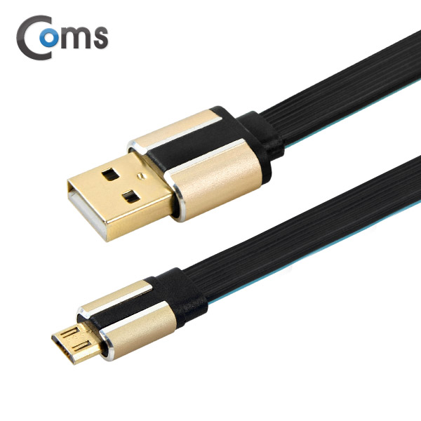 Coms 안드로이드 케이블 USB/Micro USB 5Pin(Flat Metal), 1M