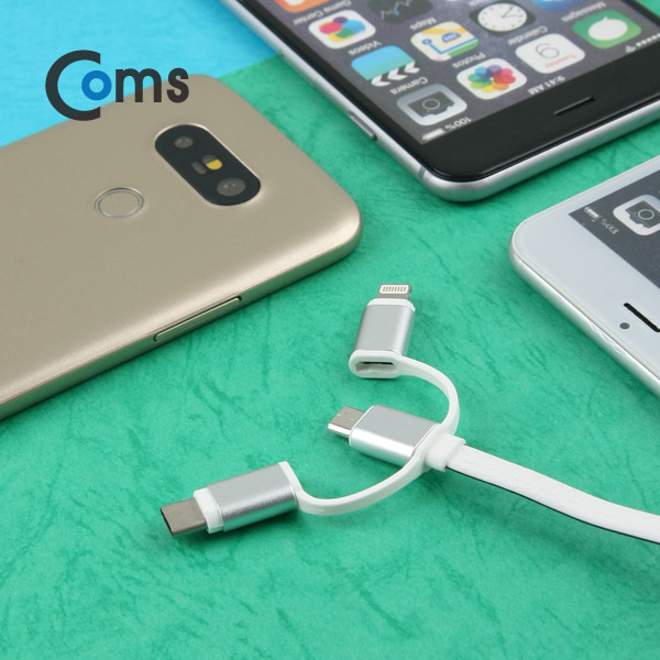 Coms USB 3.1 케이블(Type C) 3 in 1, 헤드 교체형 (Type C/Micro 5P/ 8P)