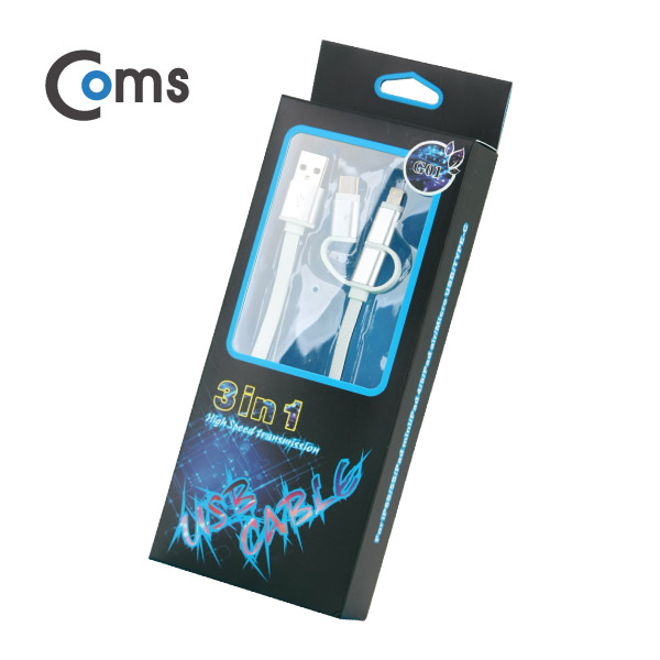 Coms USB 3.1 케이블(Type C) 3 in 1, 헤드 교체형 (Type C/Micro 5P/ 8P)