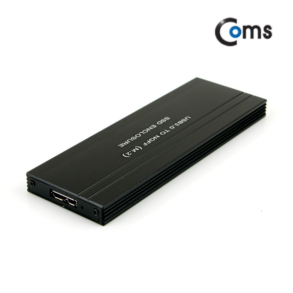 Coms USB 외장 케이스(SSD), 초소형 M.2(NGFF)/Black