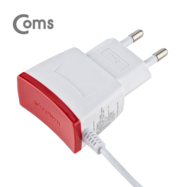 Coms G POWER 가정용 5V/2A 충전기 (케이블 일체형) / Micro5핀 / 1.2M/화이트