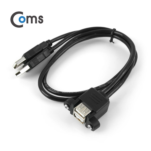 Coms USB 포트/USB A 연장, 30cm, 상하 2P/ Black 브라켓 연결용, 판넬형