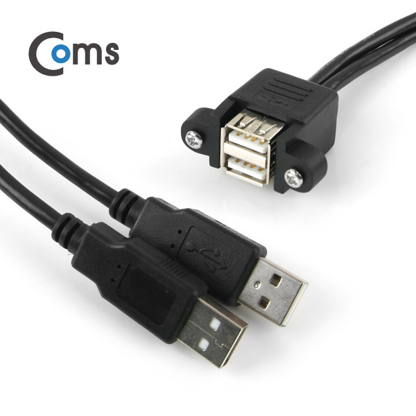 Coms USB 포트/USB A 연장, 30cm, 상하 2P/ Black 브라켓 연결용, 판넬형