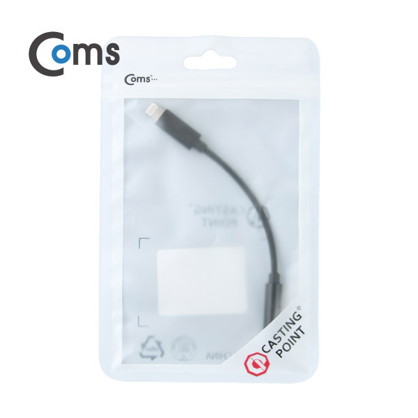 Coms 8PIN AUX젠더, Black, 10cm/IOS 8핀 (8Pin) / A사 스마트폰 / iSO AUX