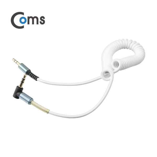 Coms Aux 케이블 (3극/스프링) 꺾임형(꺽임), 35~50cm