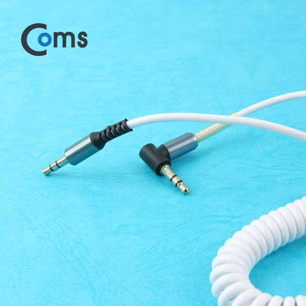 Coms Aux 케이블 (3극/스프링) 꺾임형(꺽임), 35~50cm