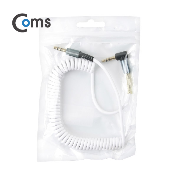 Coms Aux 케이블 (3극/스프링) 꺾임형(꺽임), 35~50cm