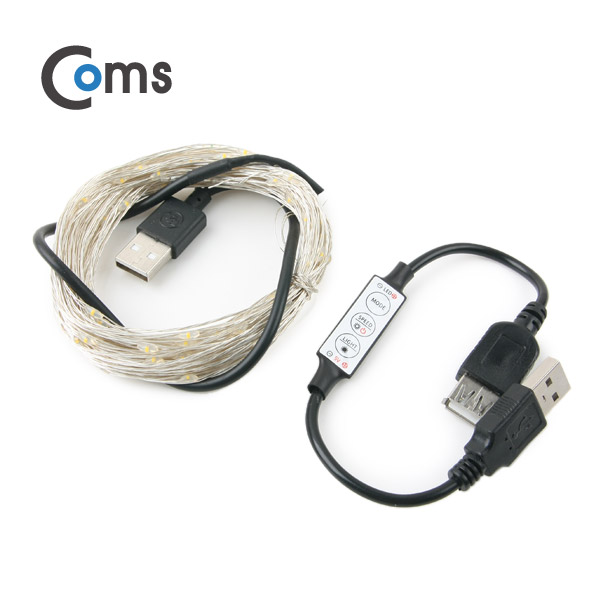 Coms USB LED 케이블 Blue, 속도/밝기 조절 / 케이블길이 10M