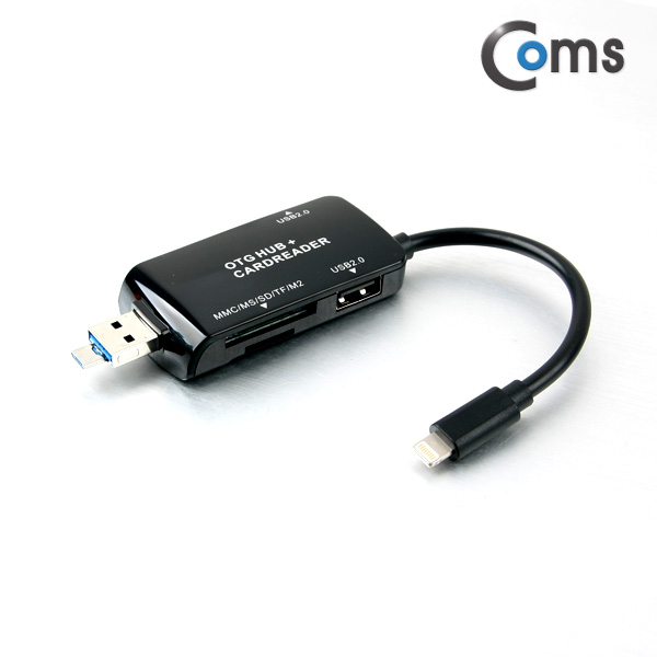 Coms 라이트닝 카드리더기 USB/Micro USB (SD/Micro SD/USB 2Port )
