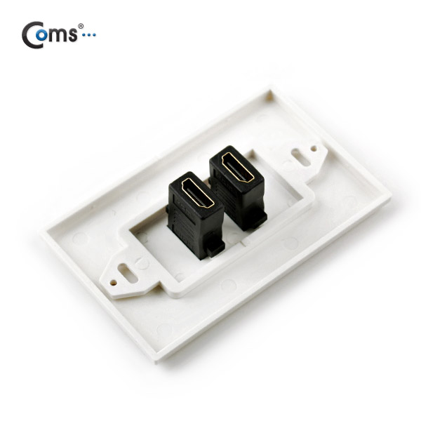 Coms 월 플레이트 PLATE 장착 판넬(HDMI F/F), 2Port
