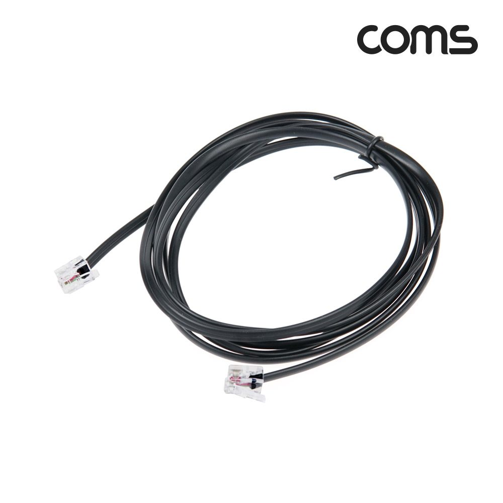 Coms TEL CABLE 2M (6P2C) 아이보리/검정