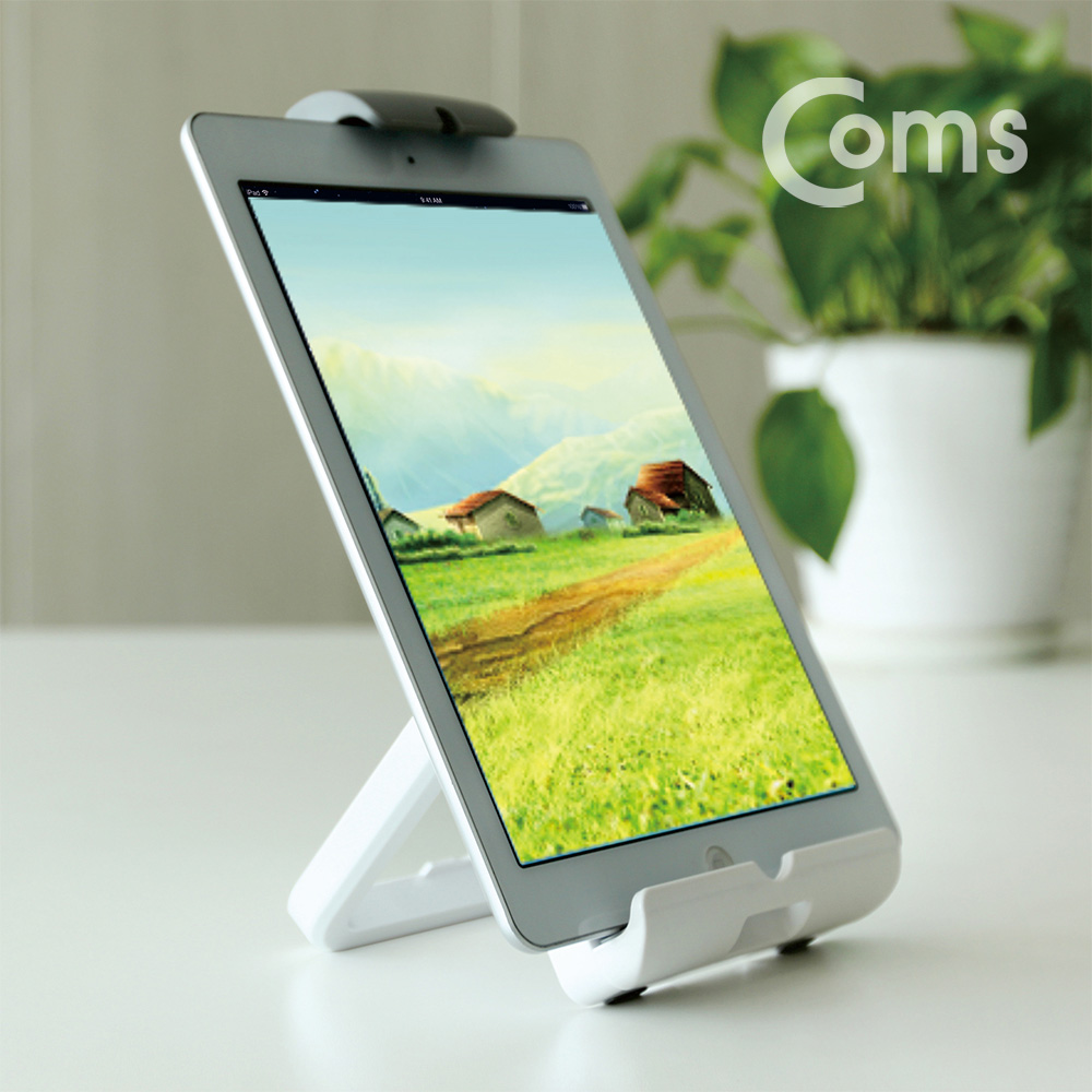 Coms 다기능 스마트 타블렛 스탠드/VESA거치/White / 자석거치/고정패드