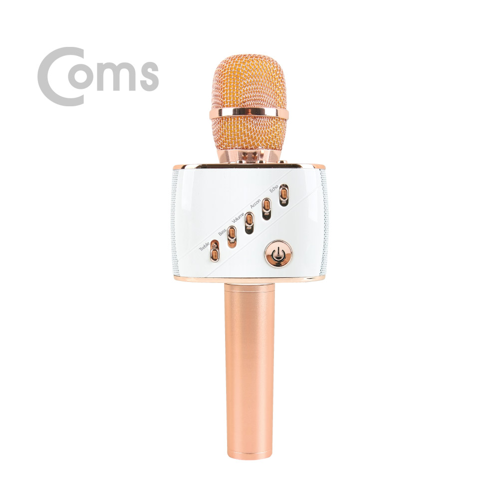 Coms 명품 휴대용 블루투스 노래방 마이크 / 5Wx2 스피커 겸용 (AUX/에코/볼륨/USB 충전)