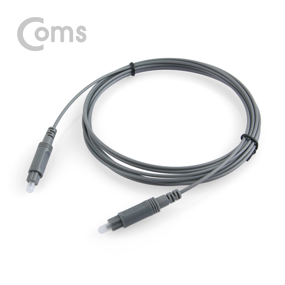 Coms 오디오광 Optical 케이블(2∮ /각-각) 20M, Gray / 2∮, Toslink to Toslink