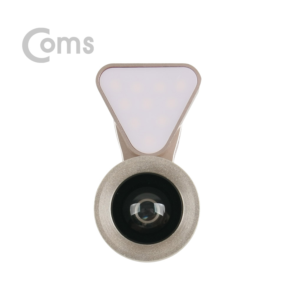 Coms 스마트폰 카메라 확대경/렌즈(3 in 1), LED Light - Macro/Wide