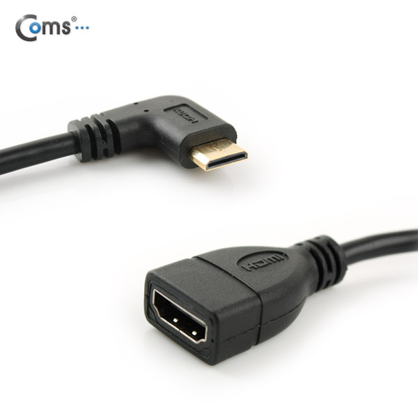 Coms HDMI 젠더(Mini HDMI M/HDMI F), 10cm 우향꺾임(꺽임)