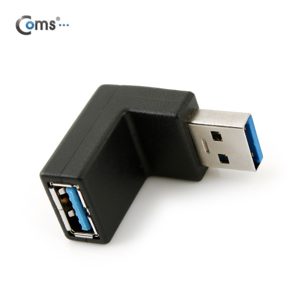 Coms USB 3.0 젠더- 연장(M/F) 꺾임형(꺽임)/Black 상향 90도