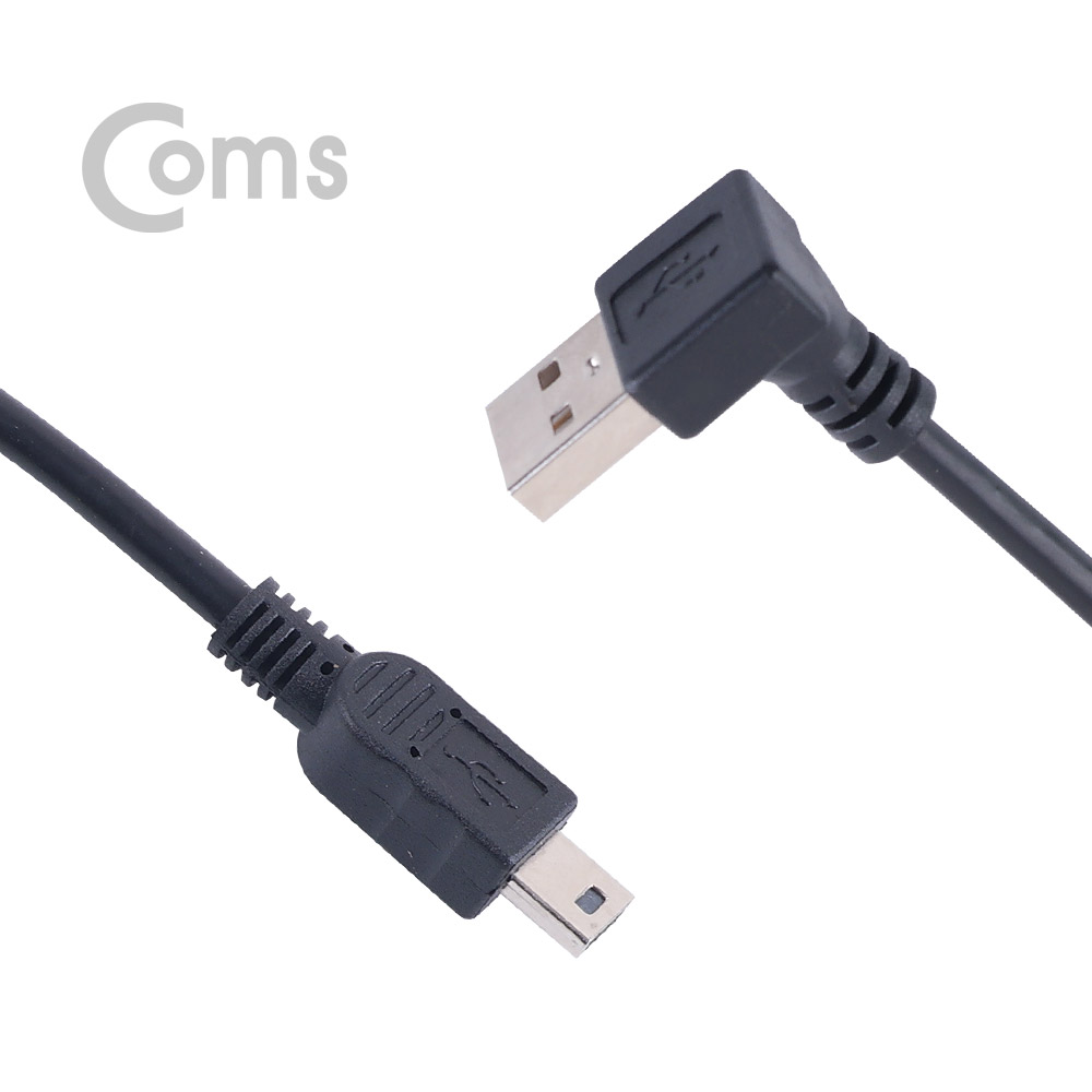 Coms USB 젠더 Mini 5P(M)/USB A(M) 하향꺾임(꺽임) 25cm