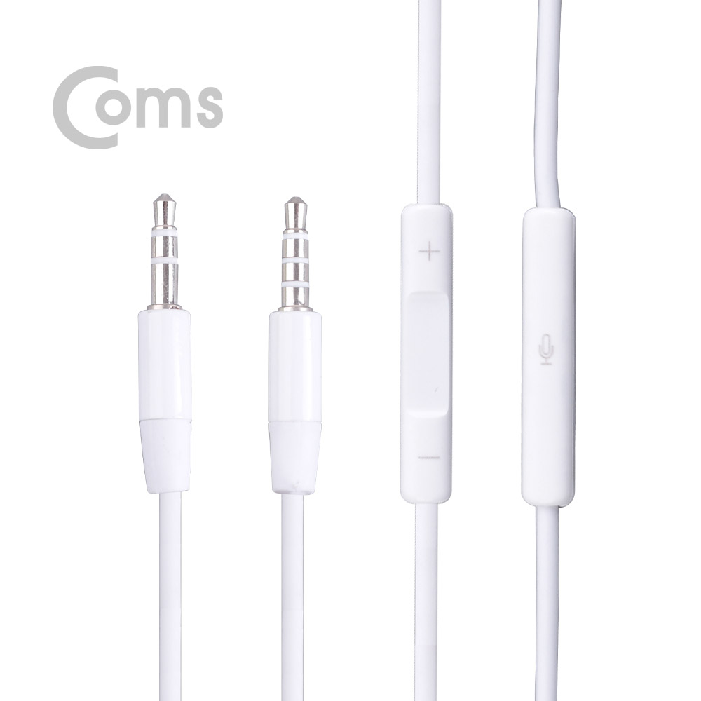 Coms 스테레오 케이블 3.5/3극(M) 4극(M) 1M, White/Stereo