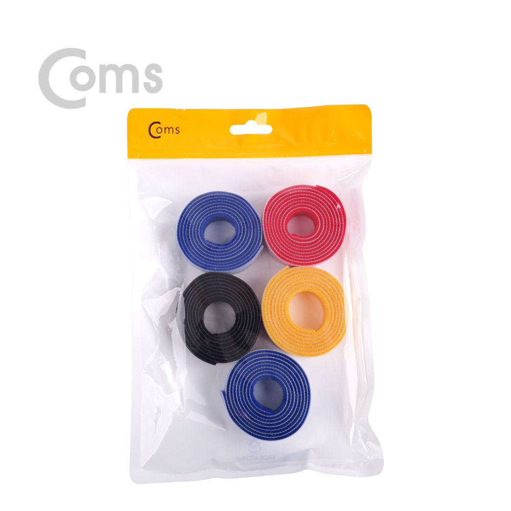 Coms 벨크로 타이(5pcs) 4color 1M/케이블타이
