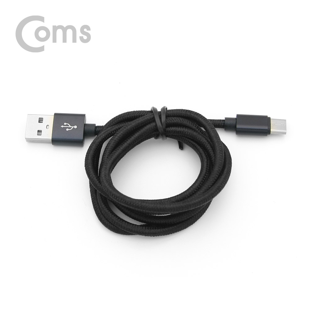 Coms USB 3.1 케이블 (Type C / 고속충전 및 데이터 전송 / 3.1A) Black