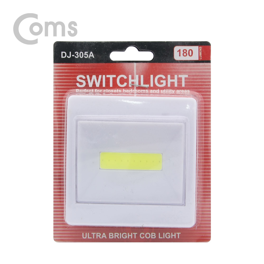 Coms LED 스위치 벽면등(Switch Light) 사각 / 10 LED / 3 x AAA