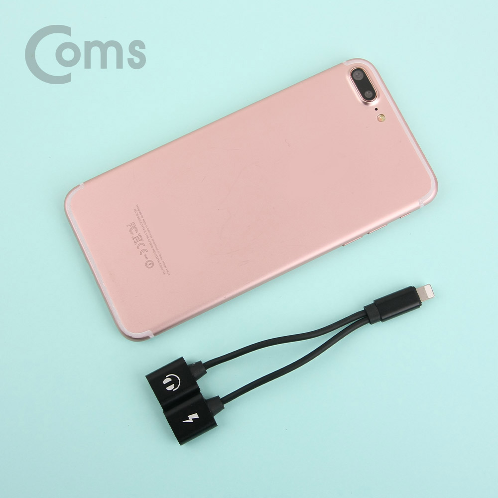 Coms IOS 8핀 (8Pin) 2분배 케이블 (8Pin / 13cm / 이어폰 + 충전)