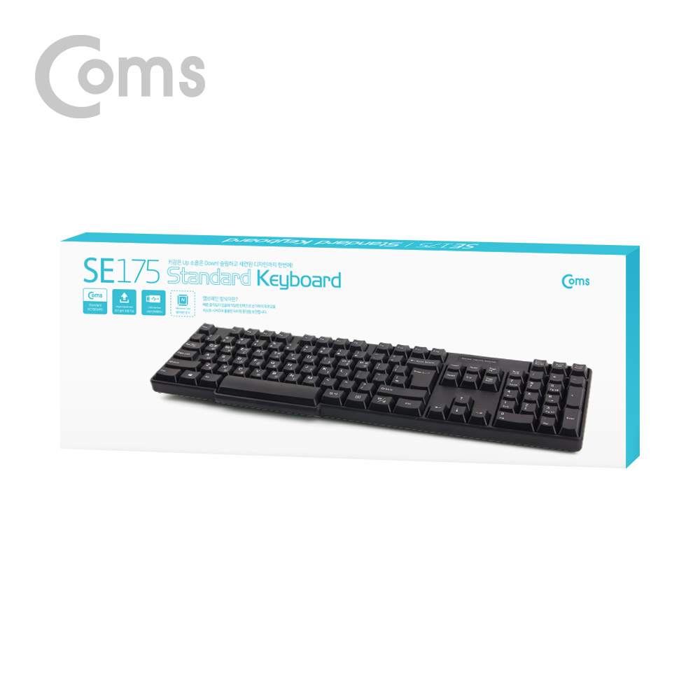 Coms USB 유선 키보드 / 멤브레인 / 104키 / USB 2.0 / 블랙 컬러