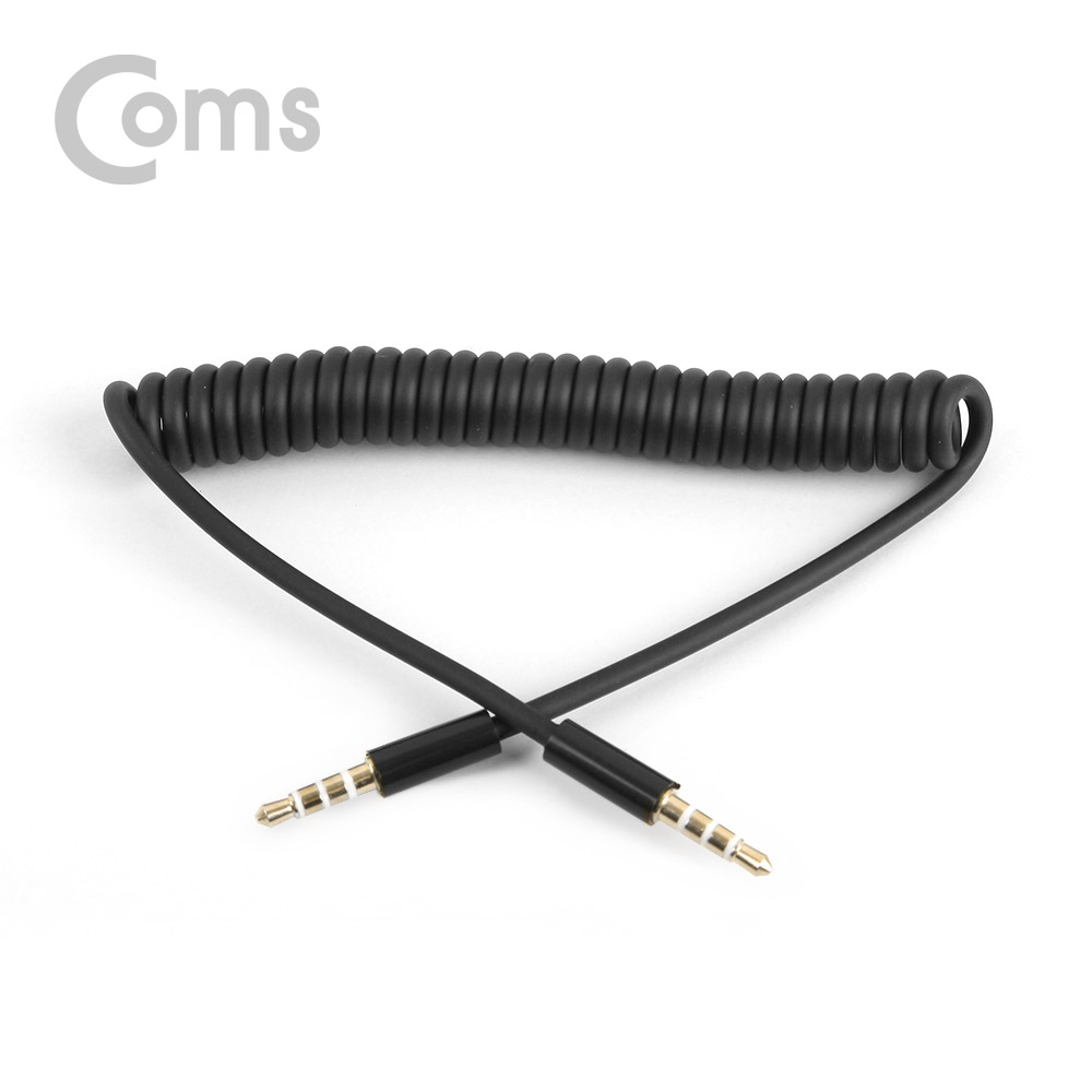 Coms 4극스테레오 AUX 케이블(M/M) 스프링타입 30cm