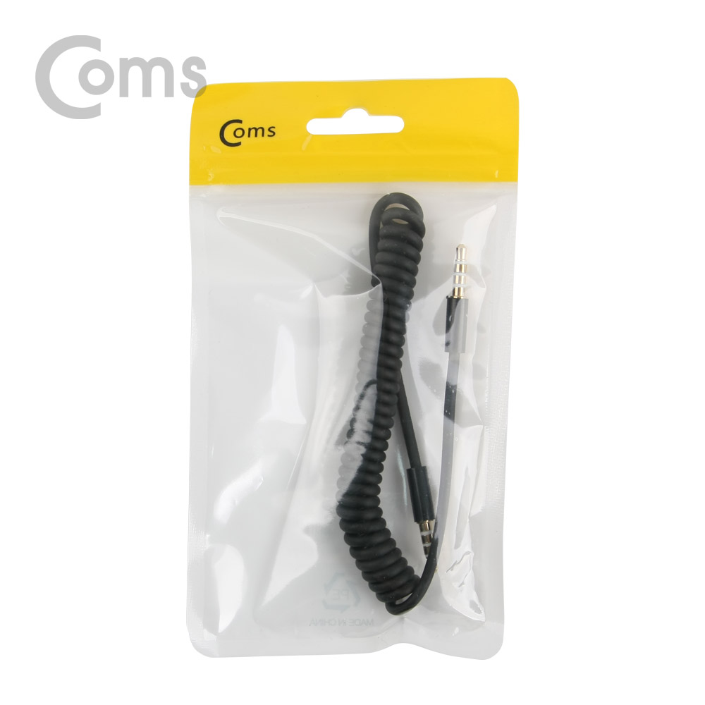 Coms 4극스테레오 AUX 케이블(M/M) 스프링타입 30cm