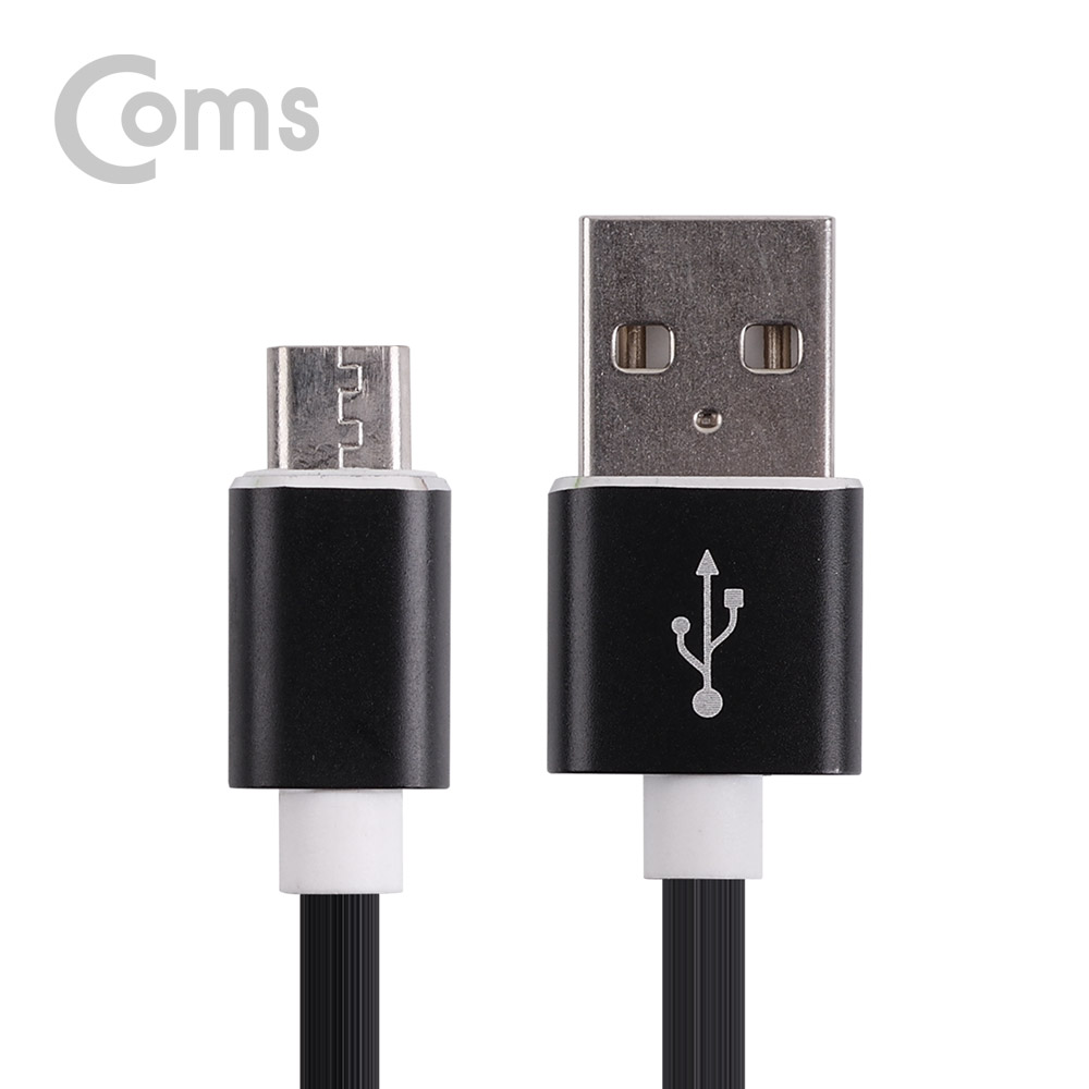 Coms 안드로이드 케이블 Micro 5Pin(고속충전/3A) 1M, Black