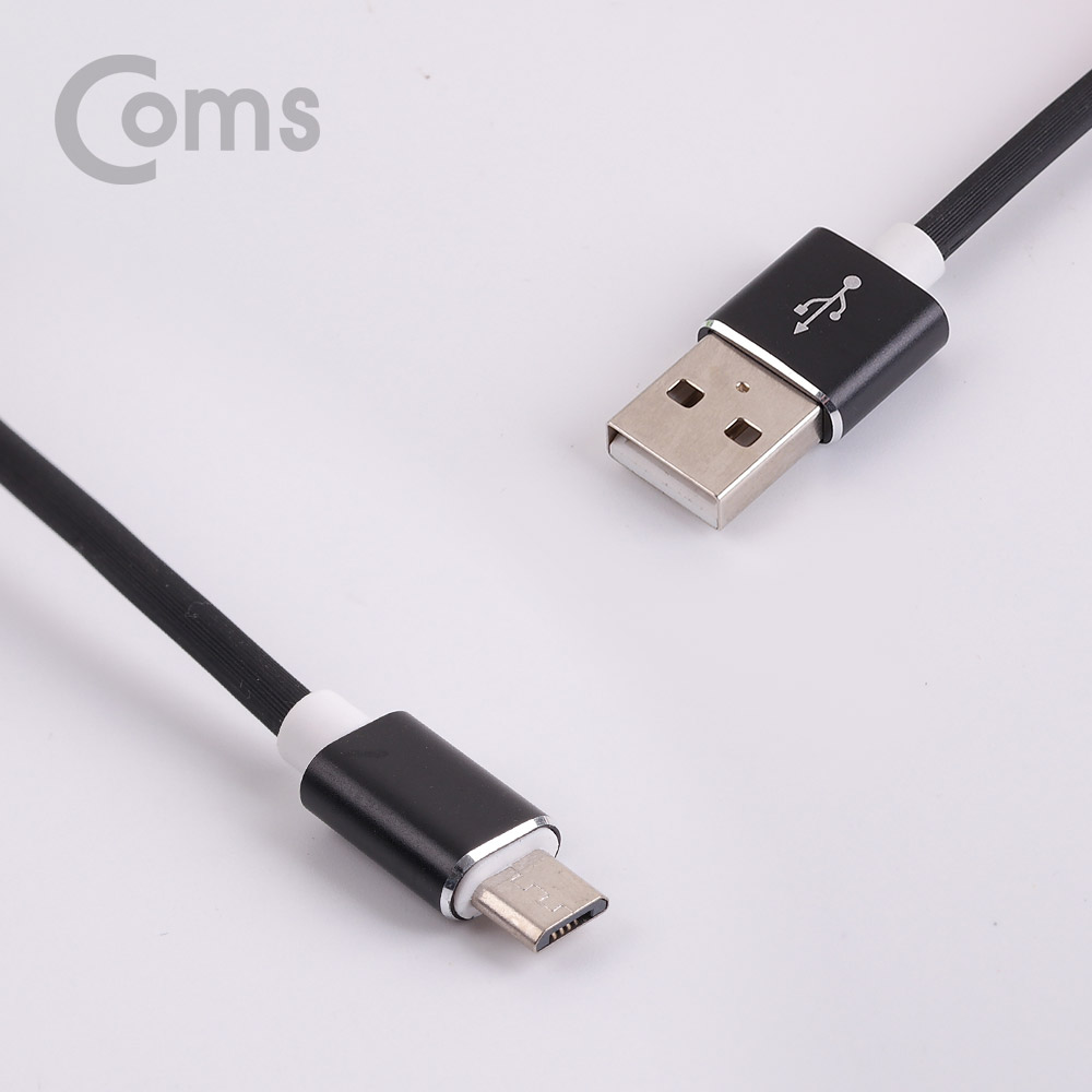 Coms 안드로이드 케이블 Micro 5Pin(고속충전/3A) 1M, Black