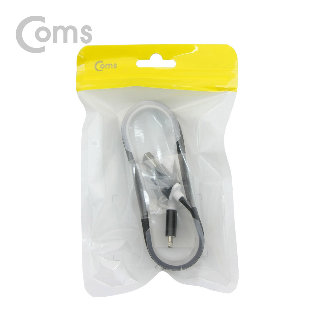Coms IOS 8핀(8Pin) 케이블(고정가이드) 1M, Black