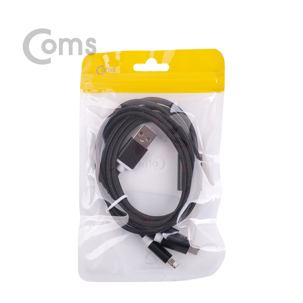 Coms Type C 케이블(3 in 1/스트롱) 1M / Black / Android / 8Pin (8핀) / Type C