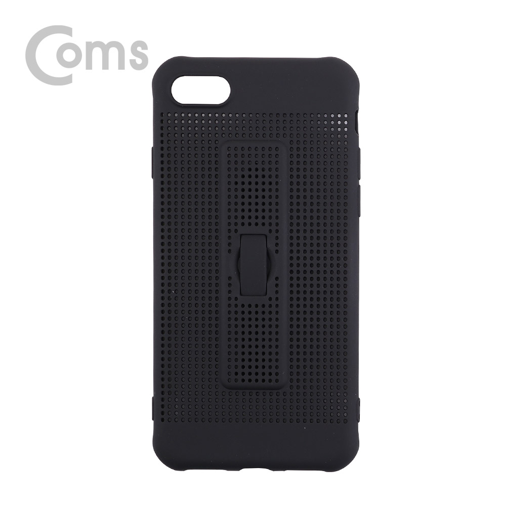 Coms 스마트폰 케이스(통풍), 핑거그립 - iOS Phone 7/8, Black