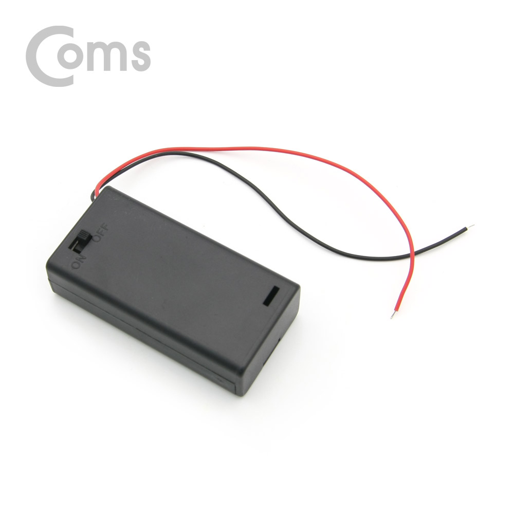 Coms 건전지 홀더 케이스, AA X 2ea (2선 전원) On/Off 스위치 내장