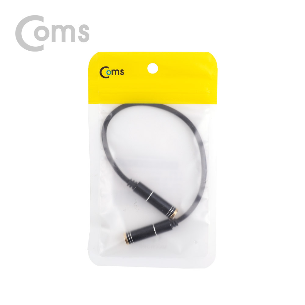 Coms 스테레오 젠더 (3.5 F/F) 20cm / ST 4극(F/F) - Metal Black/Stereo
